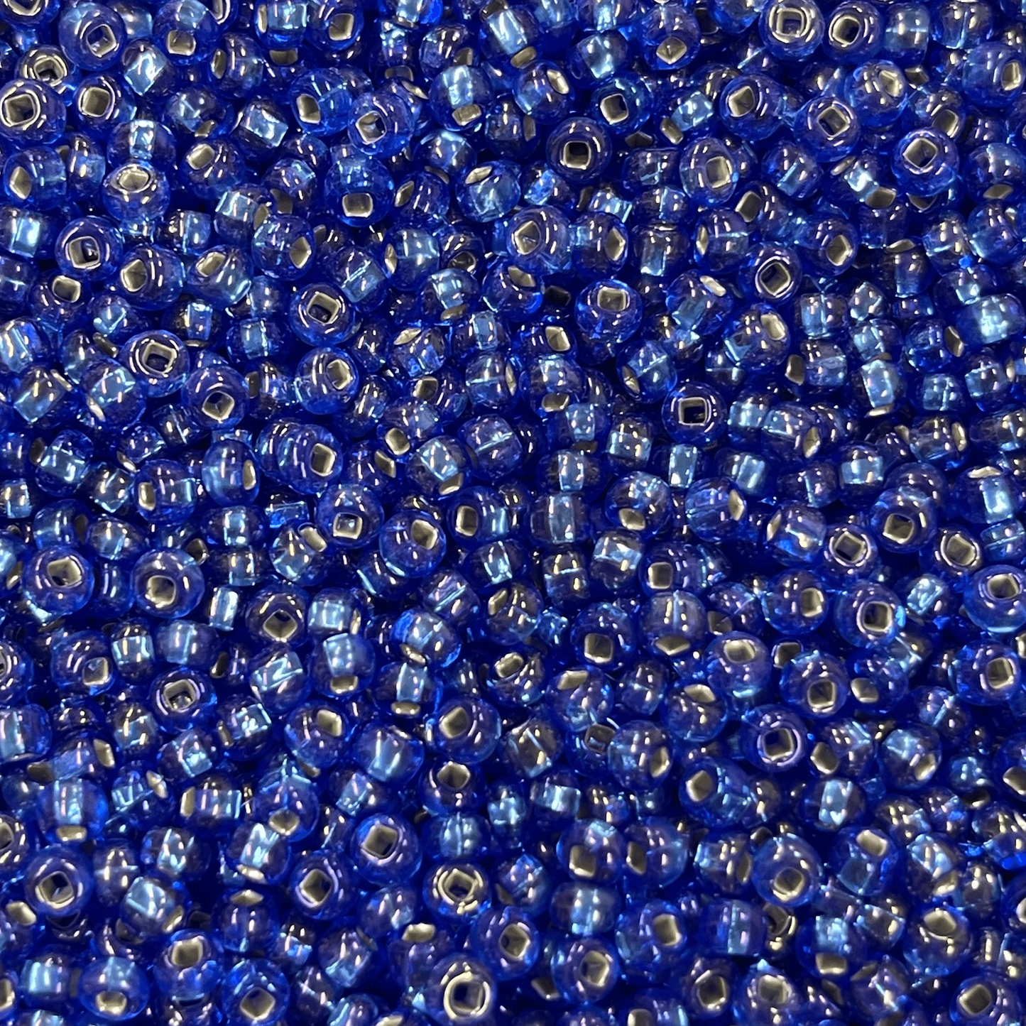 6/0 Pony Seed Beads, Blue AB Silver Lined 6/0 Pony Beads