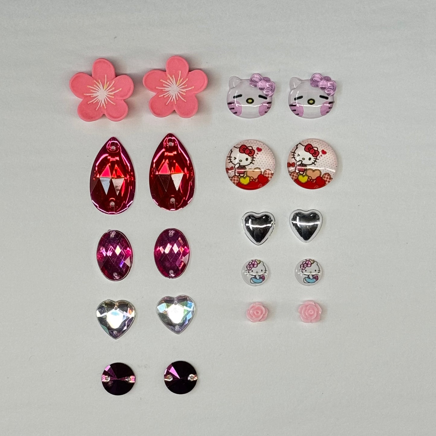"Sakura" 10 Pairs of Resin Gem Set, Promotions Sundaylace Creations & Bling