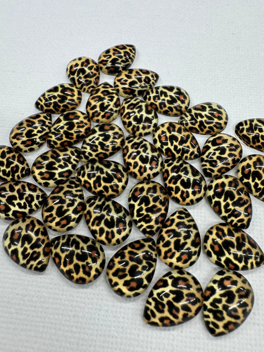 10*14mm Animal Print Teardrop (Sold In Pair) Sundaylace Creations & Bling