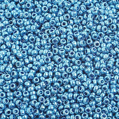10/0 Czech Seed Beads, Metallic Blue (22g) 10/0 Preciosa Seed Beads