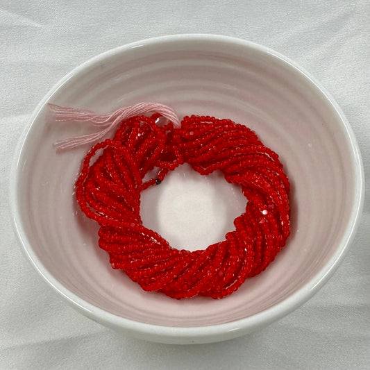 11/0 Charlotte Cut Seed Bead- Transparent Light Siam Red *10g Hank* India Sheen Charlotte Cut Seedbeads