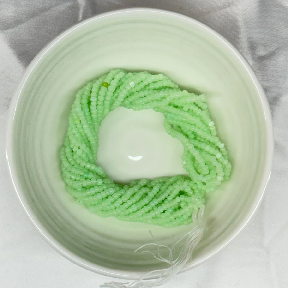 11/0 Charlotte Cut Seed Bead - Opal Chrysolite Green *10g Hank* India Sheen Charlotte Cut Seedbeads