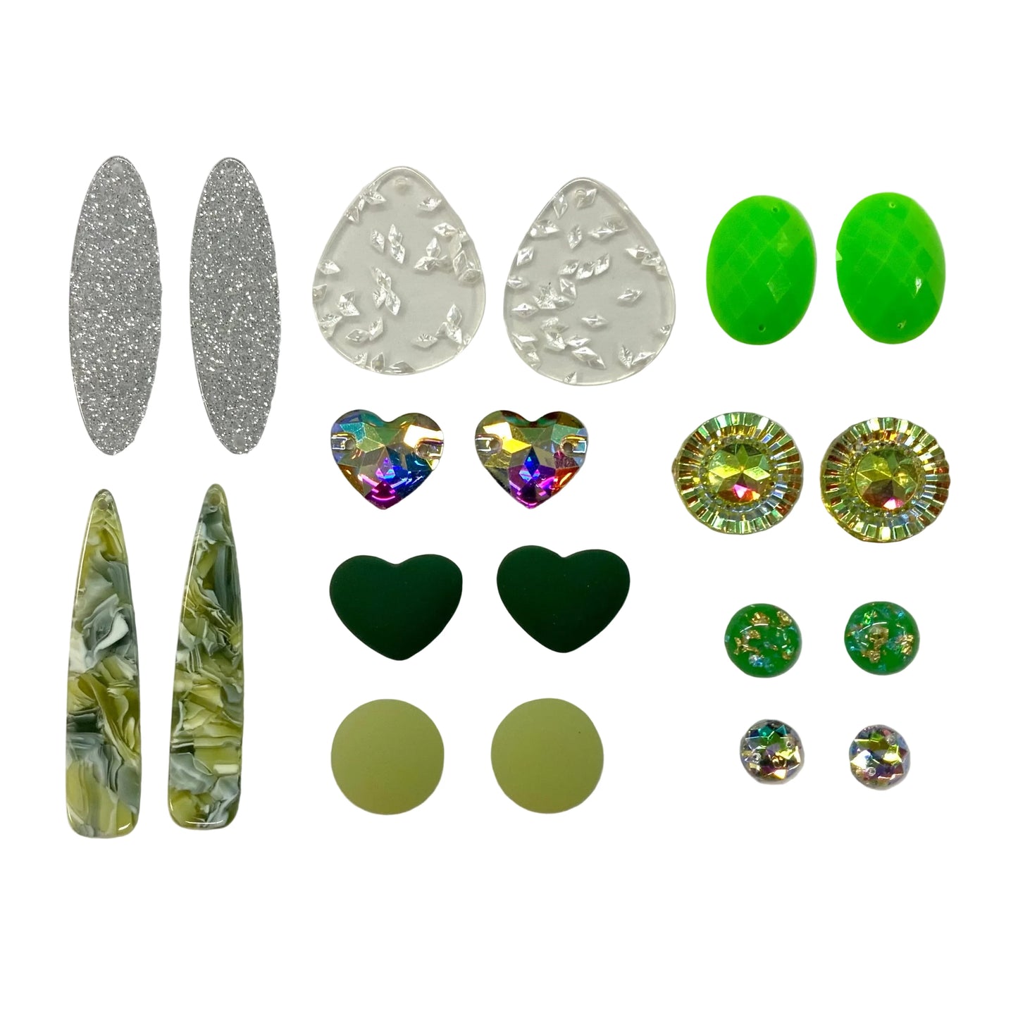 “Granny Apples” Green 10 Resin Gem Sets, Promotions Sundaylace Creations & Bling