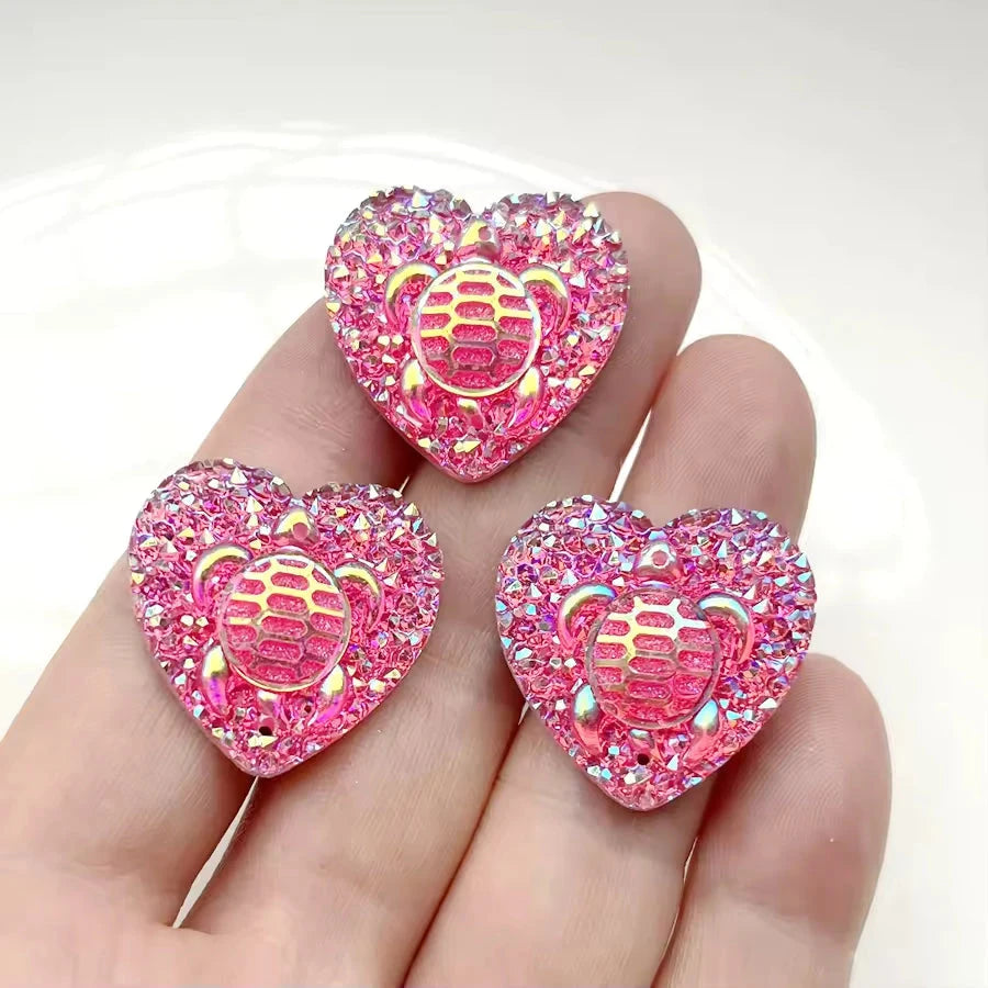 Pink AB Turtle Heart