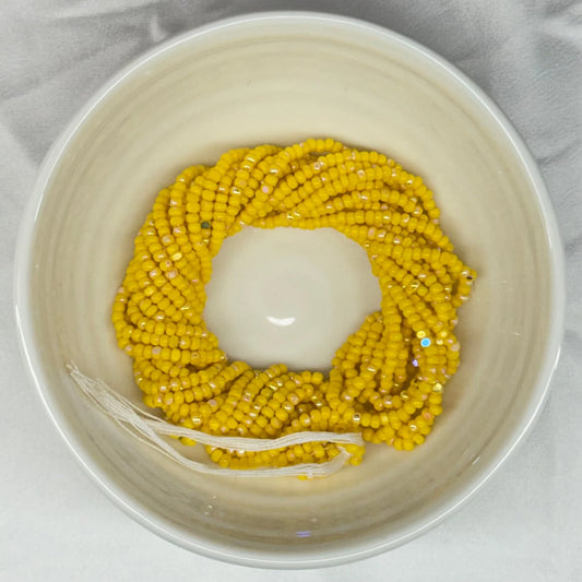 11/0 Charlotte Cut Seed Bead- Patina Opaque Yellow Aurore Boreale AB *10g Hank* India Sheen Charlotte Cut Seedbeads