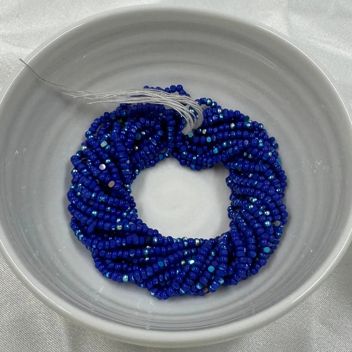 11/0 Charlotte Cut *Premium Seed Bead- Opaque Patina Medium Blue Aurore Boreale (AB) *10g Hank* India Sheen Charlotte Cut Seedbeads