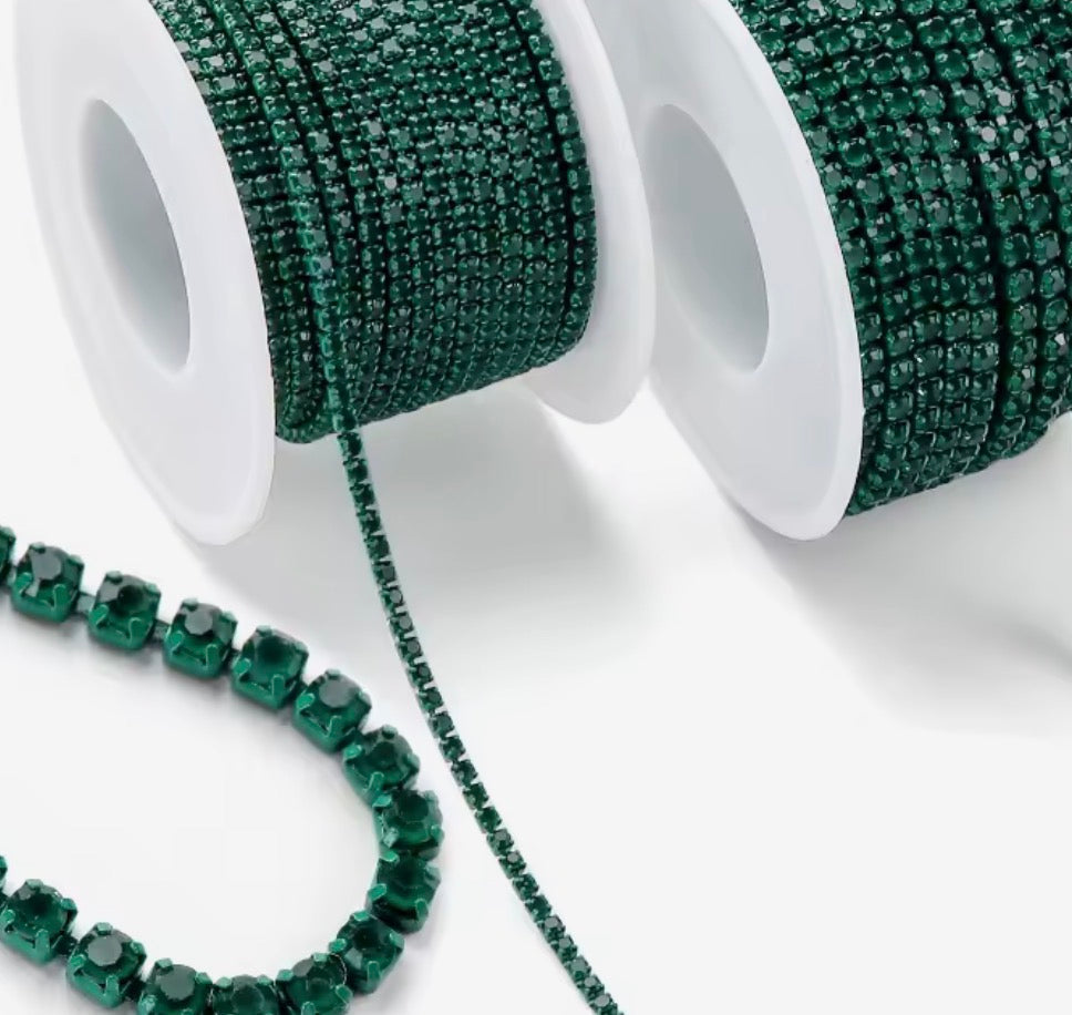 Ss6 Mocha Malachite Green (Sold In 36in) Sundaylace Creations & Bling