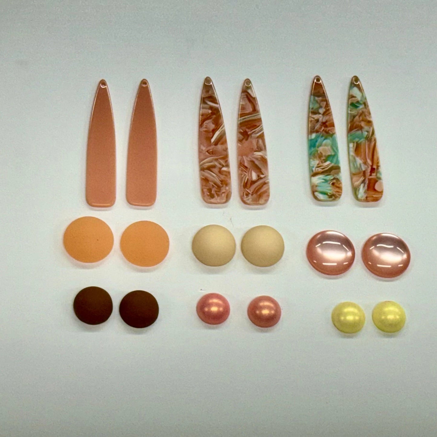 Sweet Peach (9 Pairs) Resin Gems Surprise Set, Promotions Resin Gems