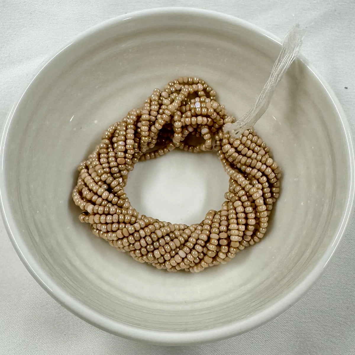11/0 Charlotte Cut Seed Bead- Premium Cream Light Silk Beige Tan *10g Hank* India Sheen Charlotte Cut Seedbeads