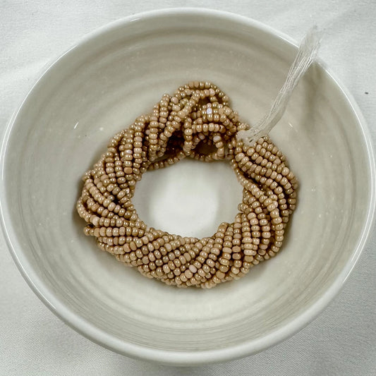 11/0 Charlotte Cut Seed Bead- Premium Cream Light Silk Beige Tan *10g Hank* India Sheen Charlotte Cut Seedbeads