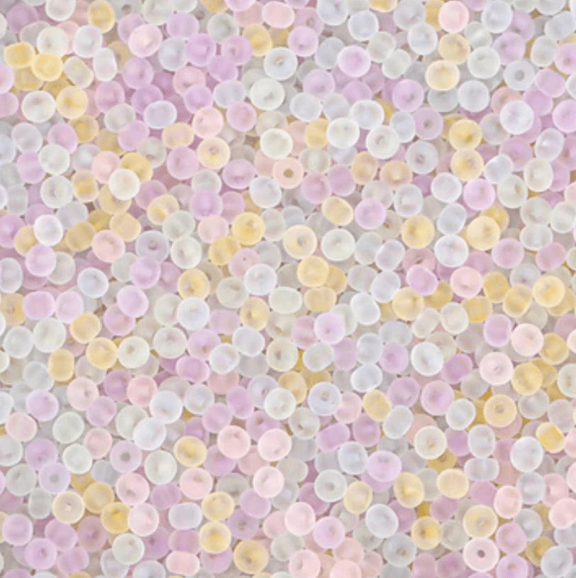 8/0 Japanese Seedbeads, Frosted Matte Pastel Mix 10g 11/0 TOHO Seed Beads