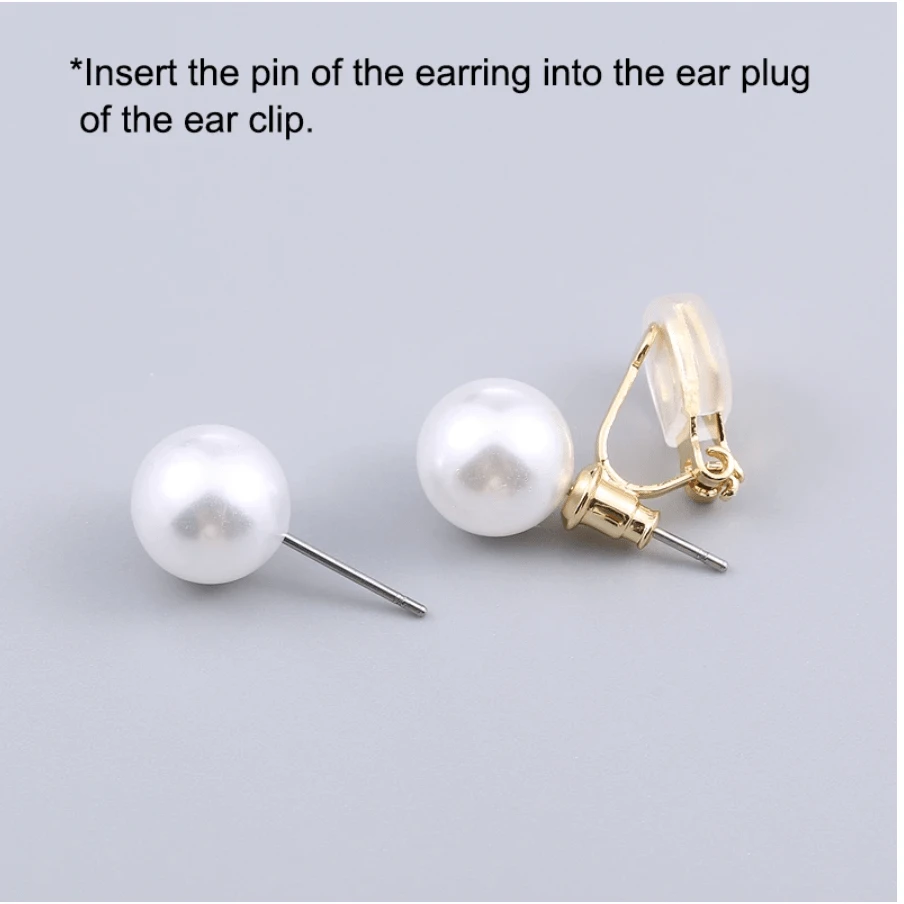 8*12mm Silver Earring Clip-on Adapters to transform beaded earring finding, (5 Pairs) Basics Basics