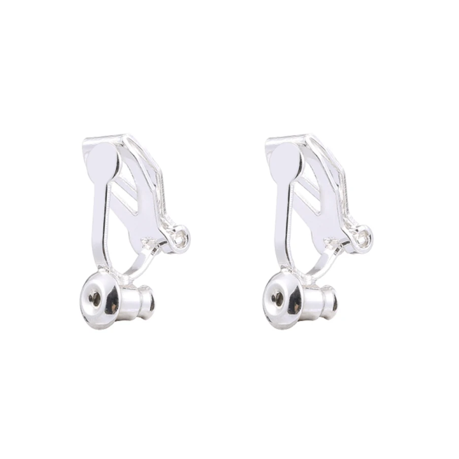 8*12mm Silver Earring Clip-on Adapters to transform beaded earring finding, (5 Pairs) Basics Basics