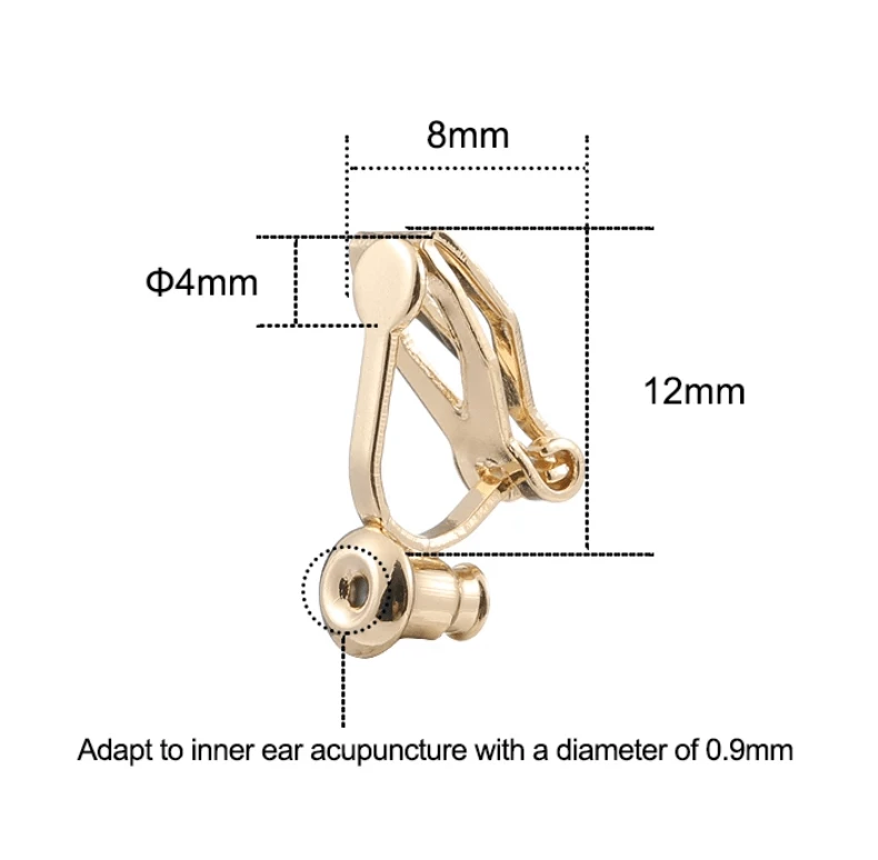 8*12mm Silver Earring Clip-on Adapters to transform beaded earring finding, (5 Pairs) Basics Basics