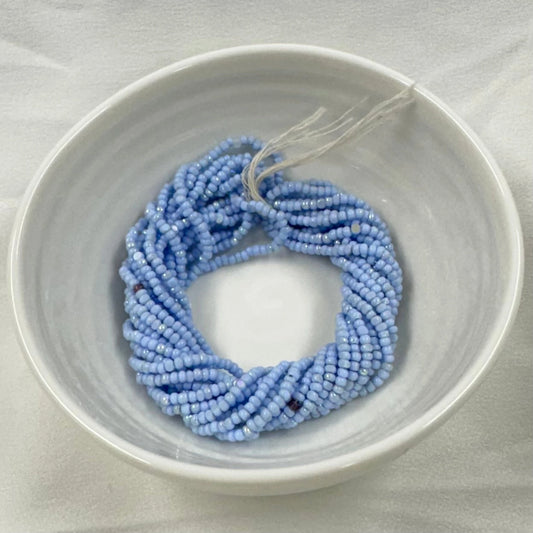 11/0 Charlotte Cut Seed Bead- Patina Light Pale Blue Opaque *10g Hank* India Sheen Charlotte Cut Seedbeads