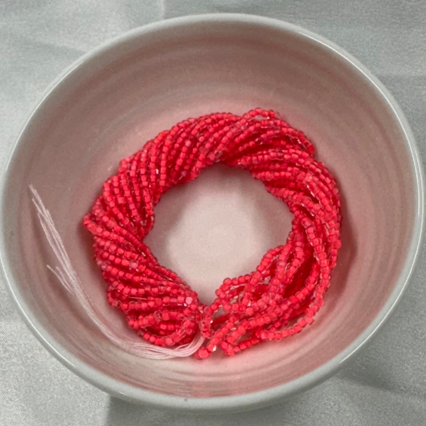 11/0 Charlotte Cut Seed Bead- Neon Coral Orange Pink *10g Hank* India Sheen Charlotte Cut Seedbeads