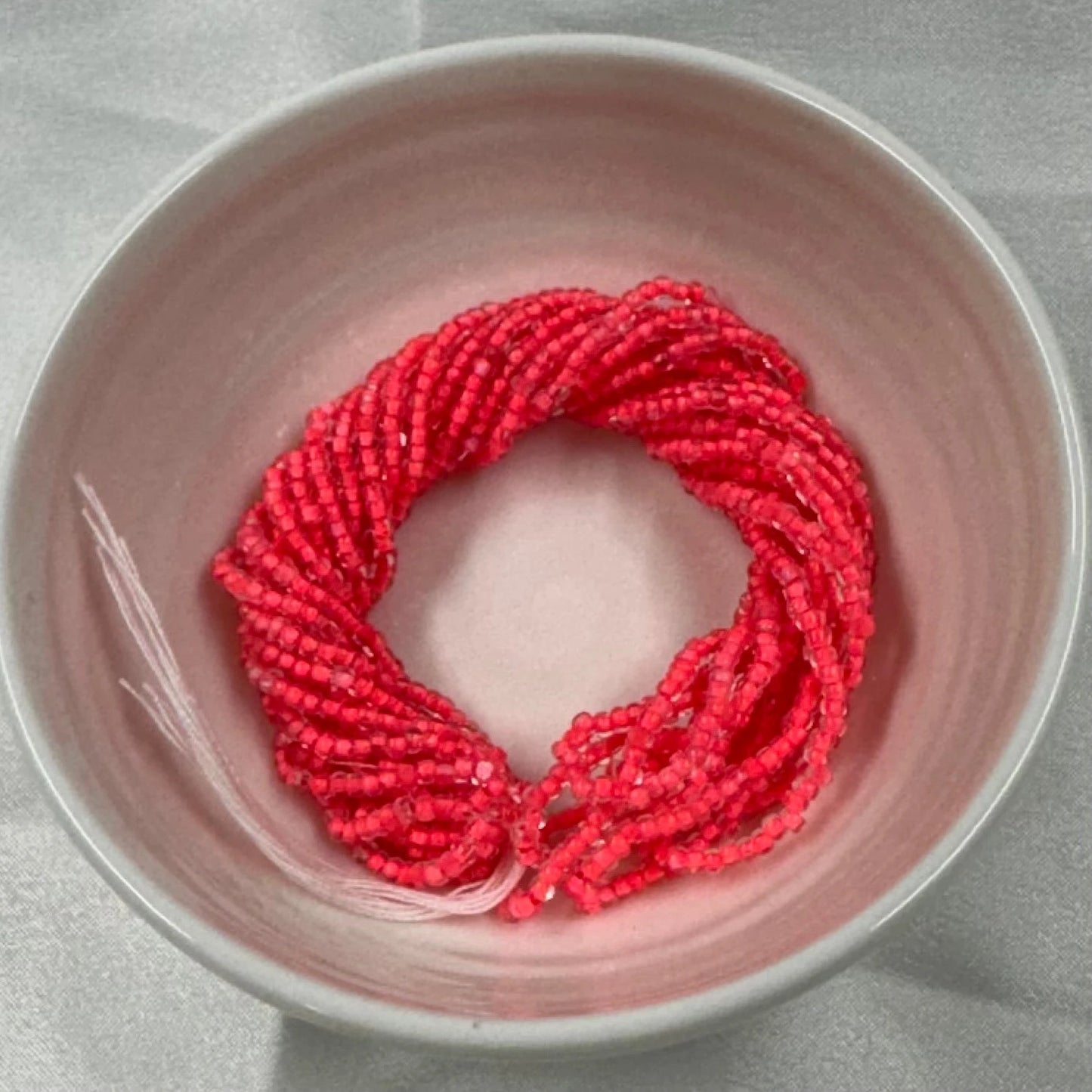 11/0 Charlotte Cut Seed Bead- Neon Coral Orange Pink *10g Hank* India Sheen Charlotte Cut Seedbeads