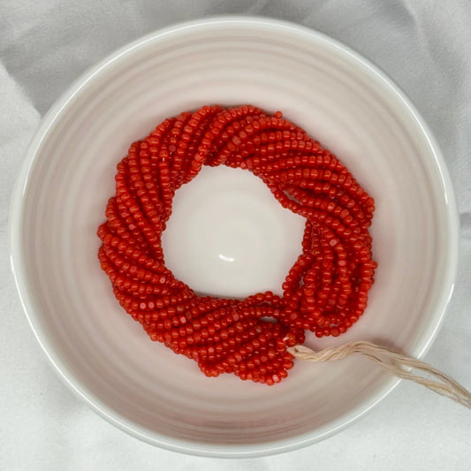 11/0 Charlotte Cut Seed Bead- Opal Hyacinth Orange *10g Hank* India Sheen Charlotte Cut Seedbeads