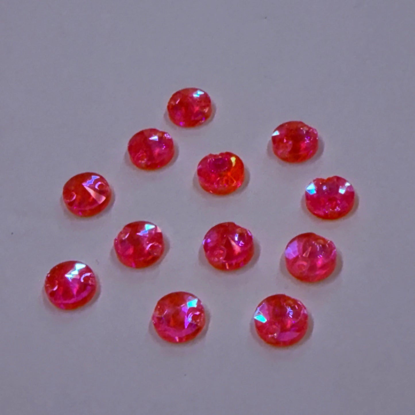 8mm Dark Orange AB Rivoli, Sew on, Fancy Glass Gems, (Sold in Pair) Fancy Glass Gems
