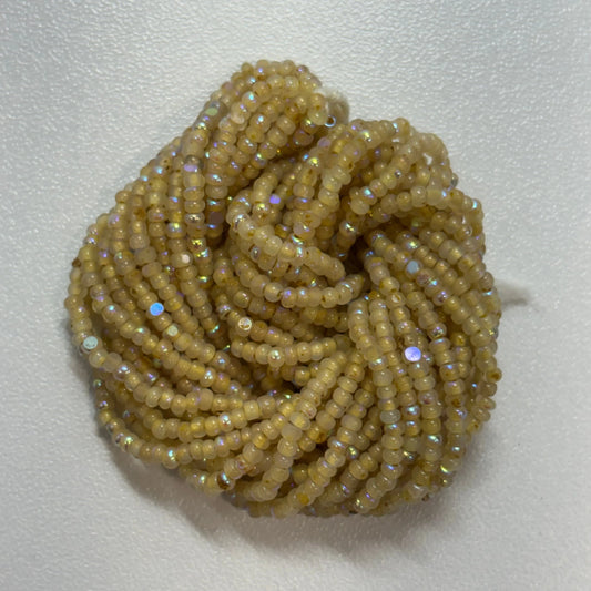 11/0 Charlotte Cut Seed Bead - Patina Opal Neon Yellow AB 10g India Sheen Charlotte Cut Seedbeads