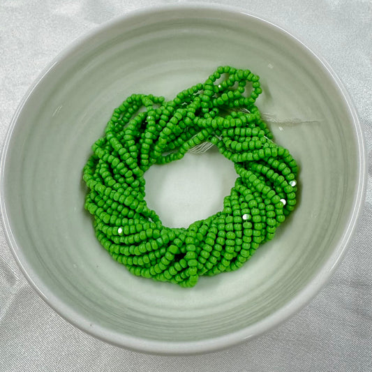 11/0 Charlotte Cut Seed Bead- Opaque Medium Green *10g Hank* India Sheen Charlotte Cut Seedbeads