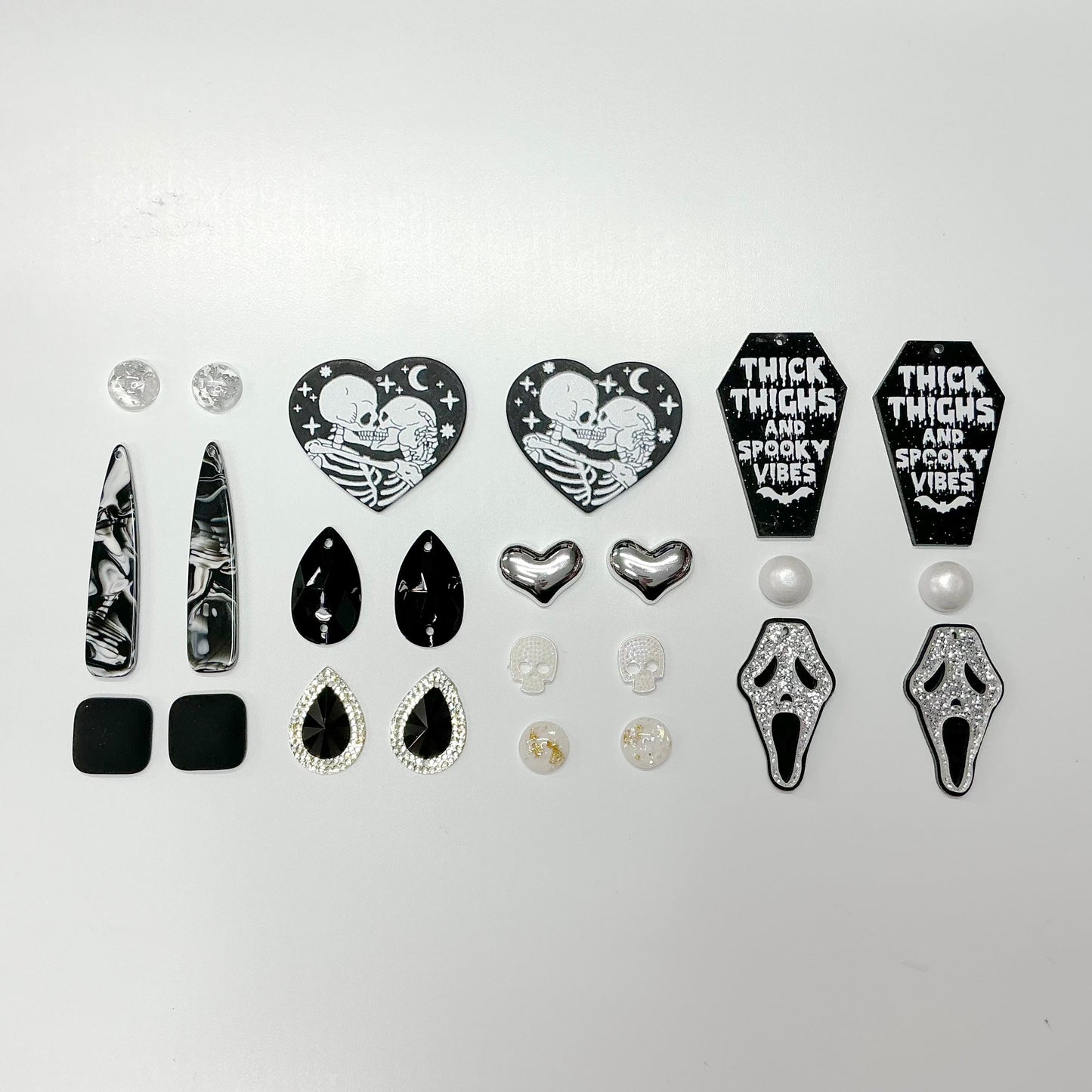 “Midnight Lux” Black (12 Pairs) Resin Gem Set, Promotions Sundaylace Creations & Bling