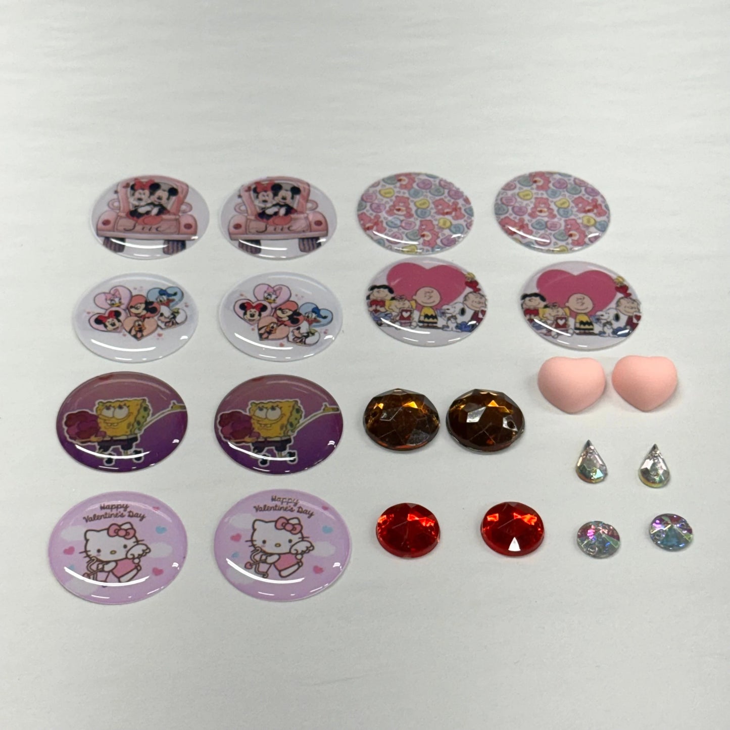 "Love" 11 Pairs of Resin Gem Set, Promotions Sundaylace Creations & Bling