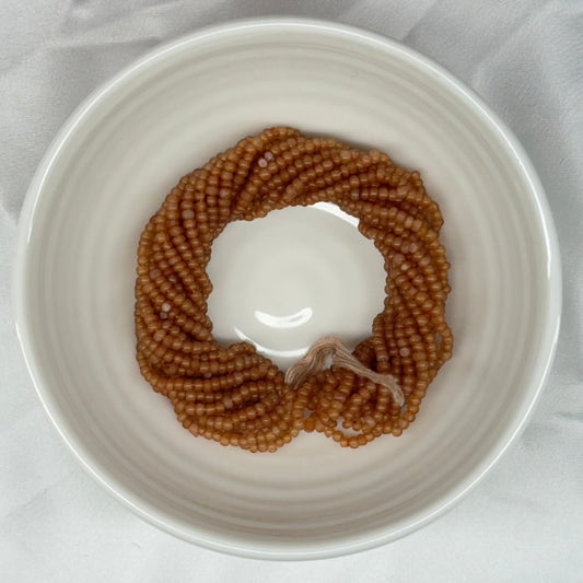 11/0 Charlotte Cut Seed Bead - Opal Light Smoked Topaz Brown *10g Hank* India Sheen Charlotte Cut Seedbeads