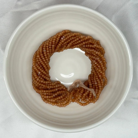 11/0 Charlotte Cut Seed Bead - Opal Light Smoked Topaz Brown *10g Hank* India Sheen Charlotte Cut Seedbeads
