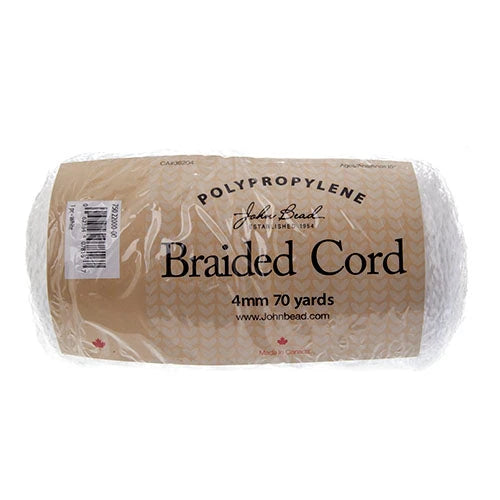 Braided Macrame Cord 4mm 70yrds, White, Lanyard Basics Sundaylace Creations & Bling