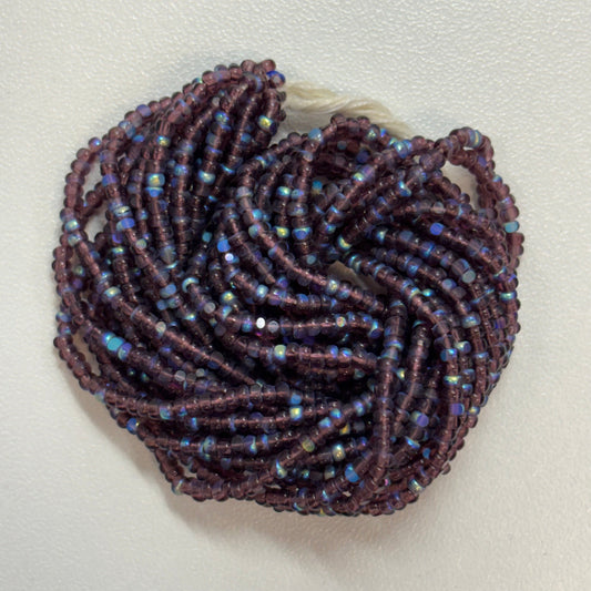 11/0 Charlotte Cut *Premium Seed Bead- Patina Transparent Amethyst Aurore Boreale (AB) *10g Hank* India Sheen Charlotte Cut Seedbeads