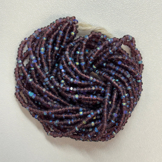 11/0 Charlotte Cut *Premium Seed Bead- Patina Transparent Amethyst Aurore Boreale (AB) *10g Hank* India Sheen Charlotte Cut Seedbeads