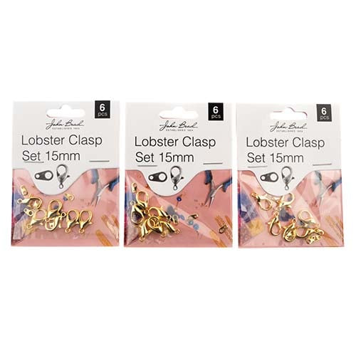 Must Have Findings - Lobster Clasp Set 15mm Gold 6pcs, New Beader Basics Sundaylace Creations & Bling