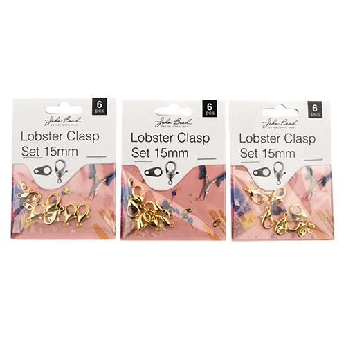 Must Have Findings - Lobster Clasp Set 15mm Gold 6pcs, New Beader Basics Sundaylace Creations & Bling