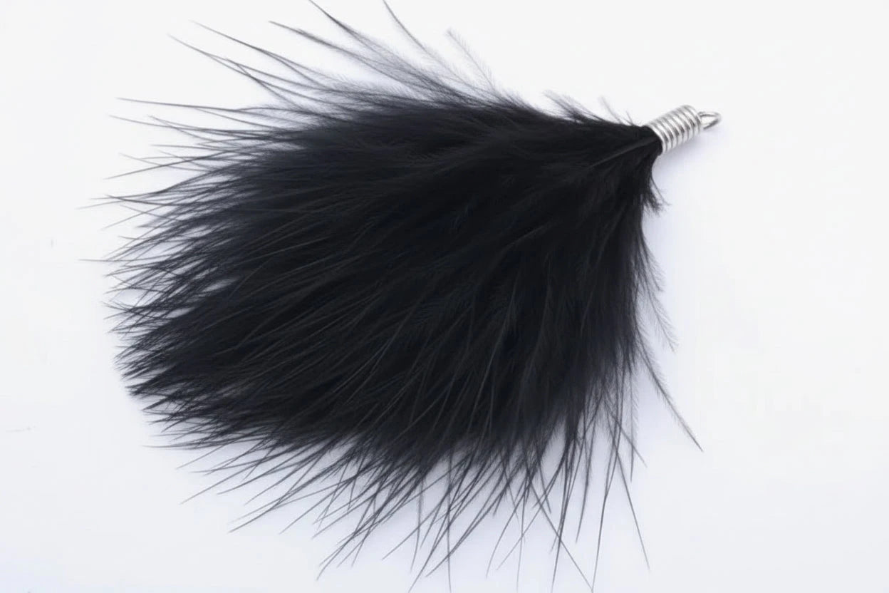 80mm Soft Fluffy Turkey Feather Tassel with one hole silver top, Earring Findings (Sold 5 pair) Sundaylace Creations & Bling