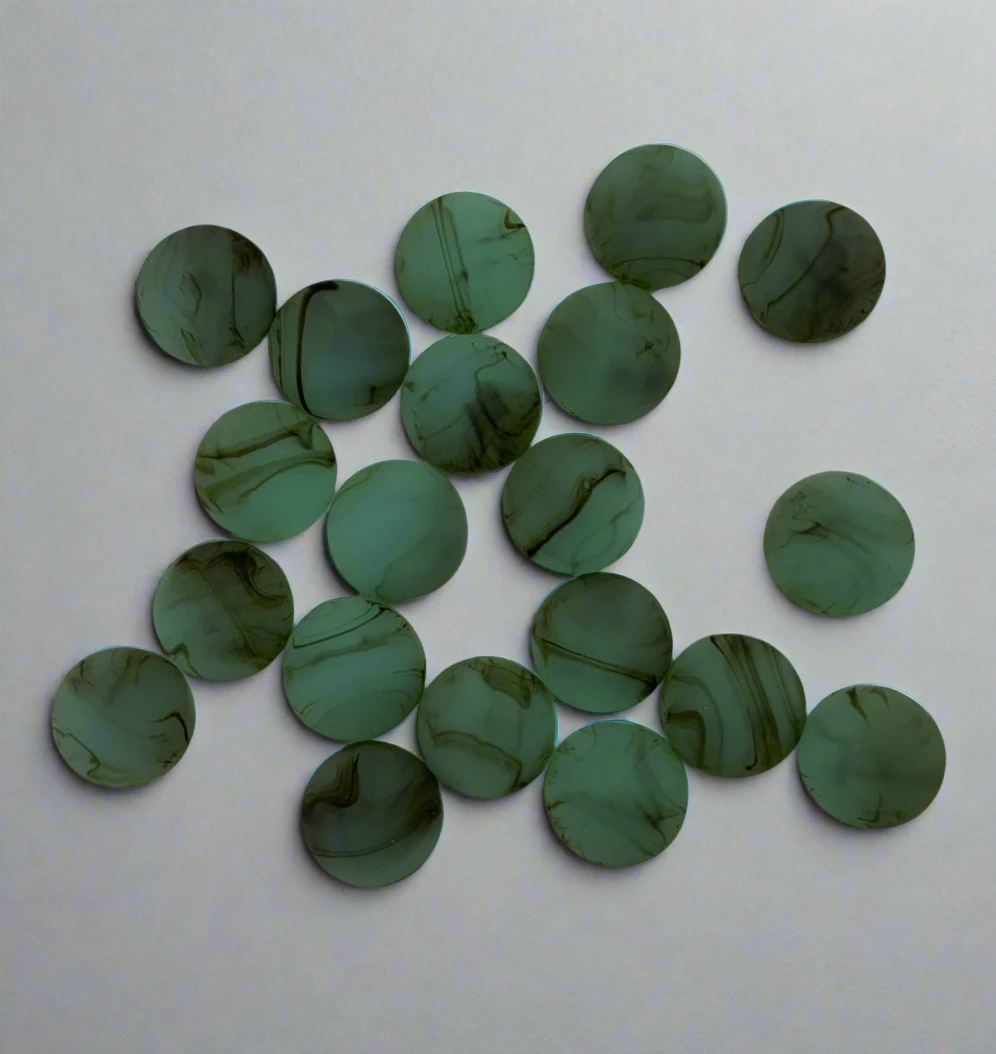 20mm Teal Matte Marbled Round, Glue on, Resin Gems (Sold in Pair) Resin Gems