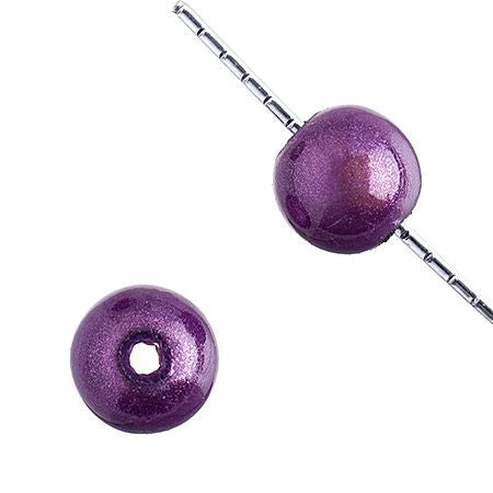 Miracle Bead Round 8mm Transparent Mauve, 25pcs 6/0 Pony Beads
