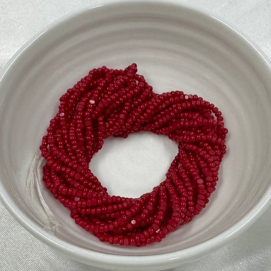 11/0 Charlotte Cut *Premium Seed Bead- Opaque Cherry RED *10g Hank* India Sheen Charlotte Cut Seedbeads