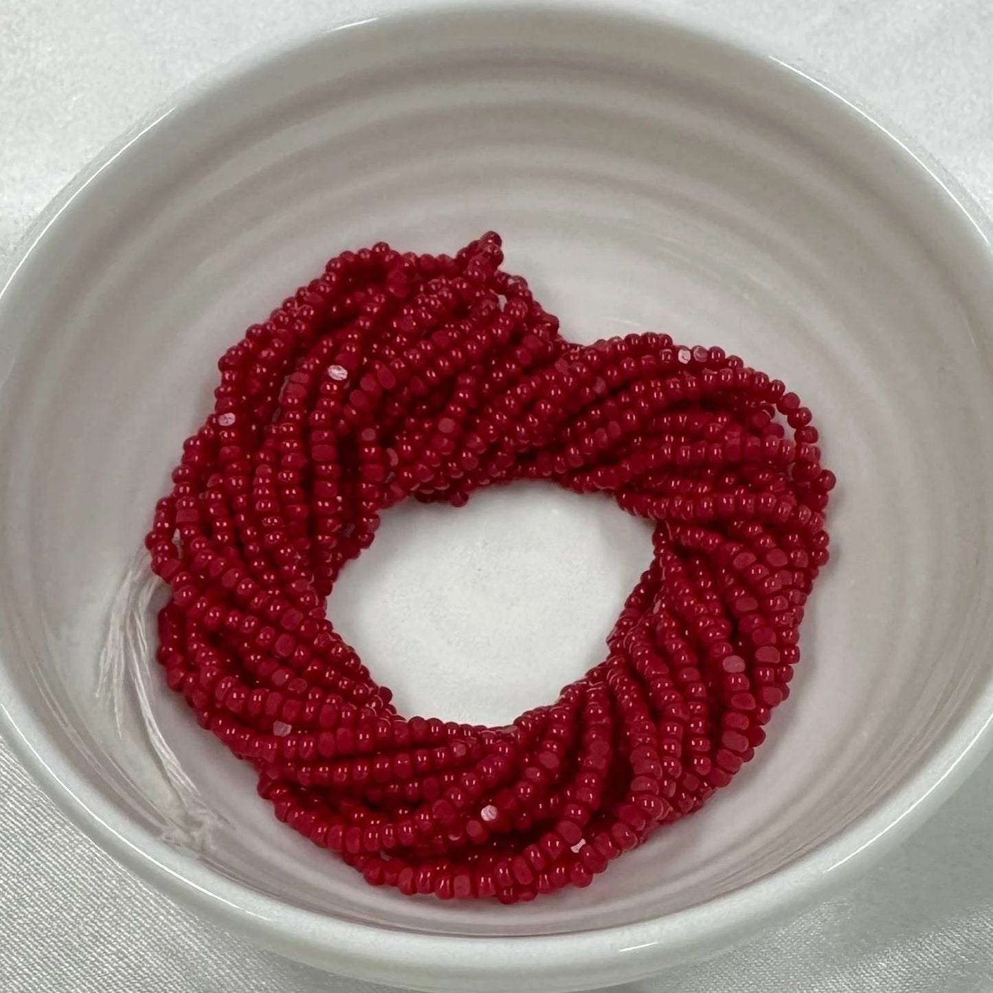 11/0 Charlotte Cut *Premium Seed Bead- Opaque Cherry RED *10g Hank* India Sheen Charlotte Cut Seedbeads