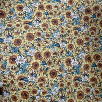 20*33cm Sunflower Yellow Green Print Background, Long Leatherette Sheets Leatherette