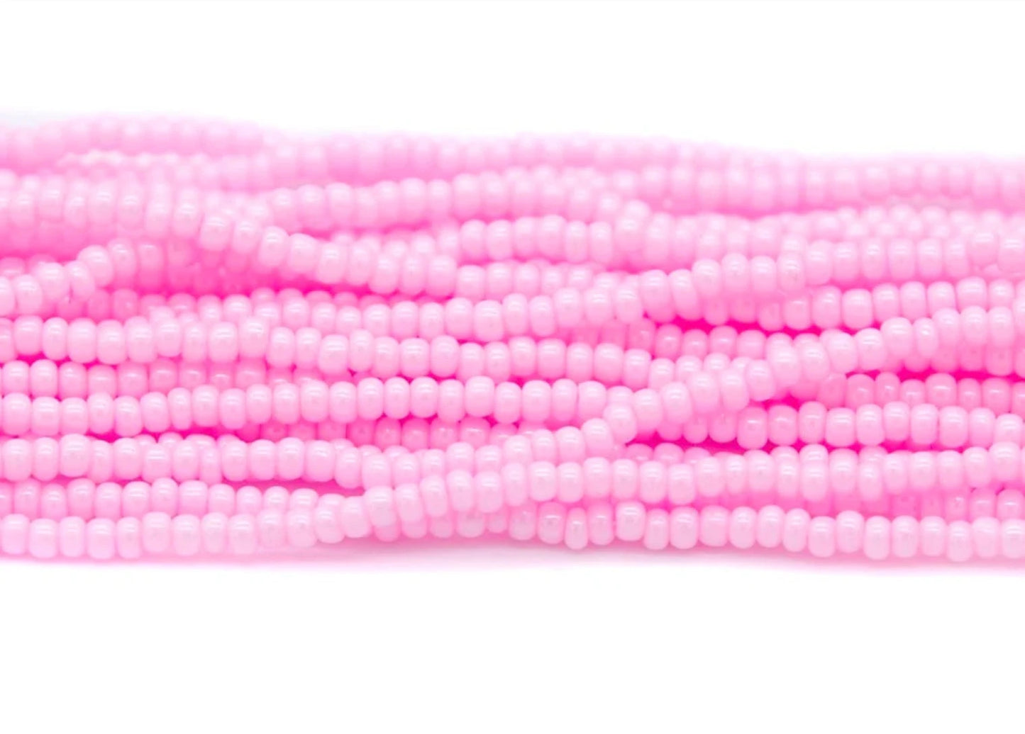 10/0 Coated Light Pink on White, Preciosa Seed Beads *Hank 10/0 Preciosa Seed Beads