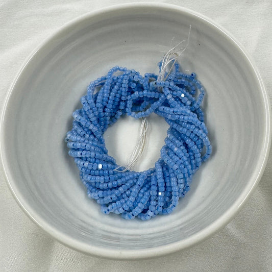 11/0 Charlotte Cut Seed Bead- Opal Neon Baby Blue 10g (Loose) India Sheen Charlotte Cut Seedbeads