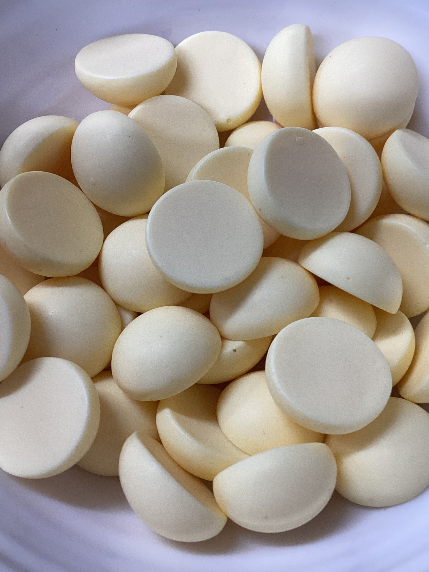 12mm Pastel Butter Yellow Smooth Matte Dome Round, Glue on, Resin Gems (Sold in Pair) Resin Gems