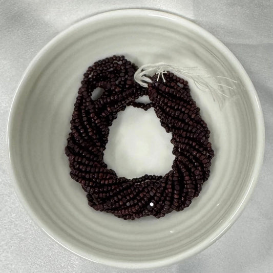11/0 Charlotte Cut Seed Bead- Opaque Chocolate Brown Rust Mix *10g Hank* India Sheen Charlotte Cut Seedbeads