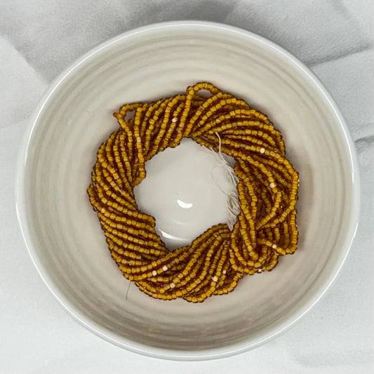 11/0 Charlotte Cut Seed Bead- White Lined Topaz Yellow *10g Hank* India Sheen Charlotte Cut Seedbeads