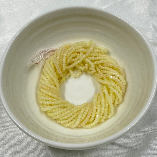 11/0 Charlotte Cut Seed Bead- Opal Jonquil Yellow *10g Hank* India Sheen Charlotte Cut Seedbeads