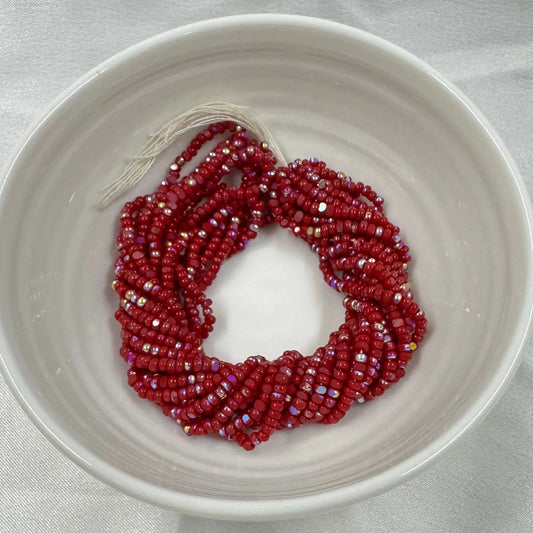 11/0 Charlotte Cut *Premium Seed Bead- Patina Opaque Cherry Red AB *10g Hank* India Sheen Charlotte Cut Seedbeads