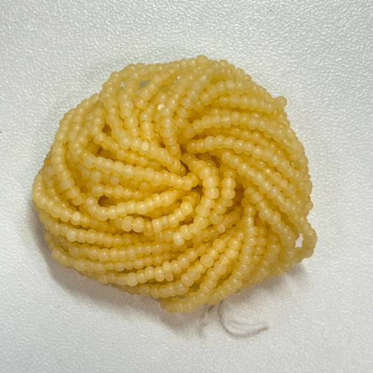 11/0 Charlotte Cut Seed Bead- Opal Wheat Yellow *10g Hank* India Sheen Charlotte Cut Seedbeads