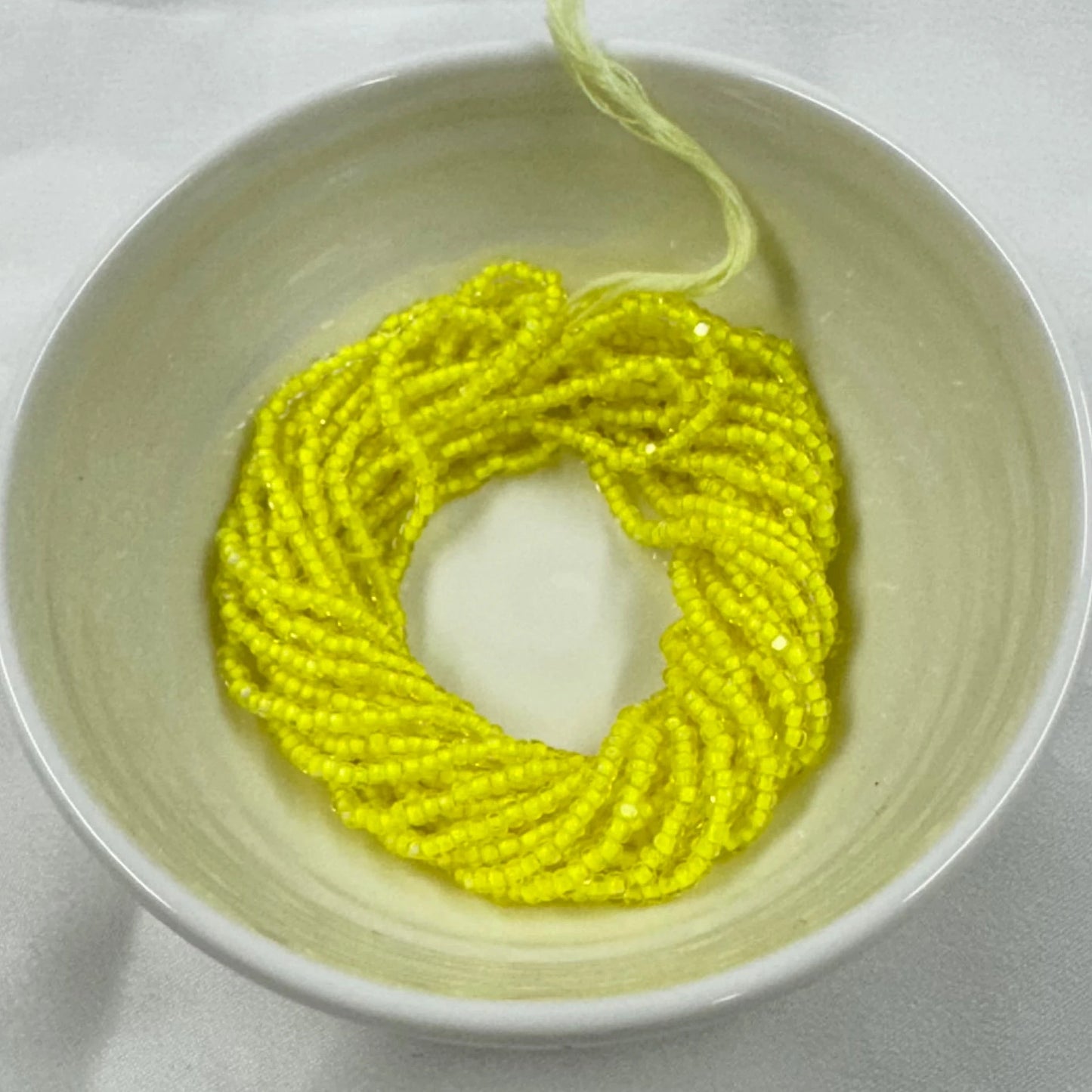 11/0 Charlotte Cut Seed Bead- Colour Lined Neon Yellow *10g Hank* India Sheen Charlotte Cut Seedbeads