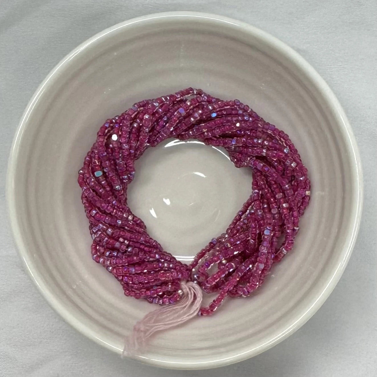 11/0 Charlotte Cut Seed Bead- Patina Electric Fuchsia Lined Aurore Boreale *10g Hank* India Sheen Charlotte Cut Seedbeads